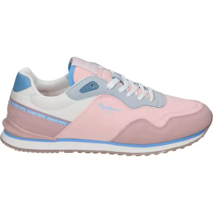PEPE JEANS | Zapatillas Pepe Jeans para Mujer – Deportiva Baja en Color Rosa con Detalles – Sneakers con Cordones – Estilo Casual – Versátiles – Combinables y Cómodas – Modelo PGS40015-128 - 1