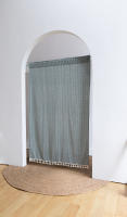 Cortina De Puerta De Estilo Japonés En Algodón Y Lino Sin Perforaciones Cortina Coreana Para Hogar Con Diseño Estripado - details 22