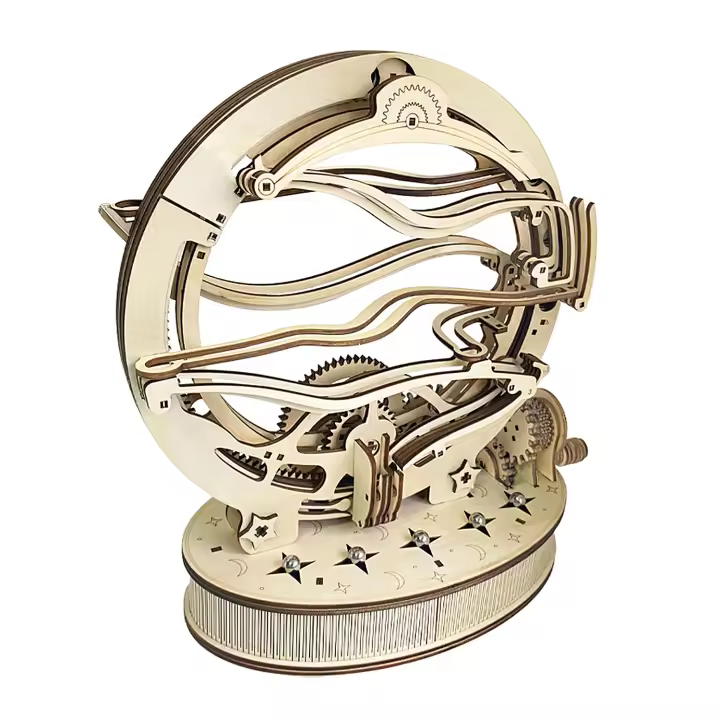 DAM. Maqueta de Madera 3D, con movimiento mecánico diseño de Volteador Orbital Mecánico con Manivela. 236 piezas. 24x16x28cm. - 1