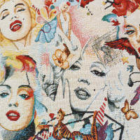 Lafabricadelastelas- Gobelino Jacquard Marilyn Monroe Hollywood. Personajes públicos , tela por metros .Tapicería, resistente, opaco, alta calidad, cortinas, cojines, colchas, bolsos. Cuadros - details 1