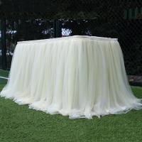 Enagua De Tules Para Mesa Rectangular Redonda Ovalada Cuadrada Ruffle Tutu De Organza Para Bodas Fiestas Showers Decoración De Mesa - details 8