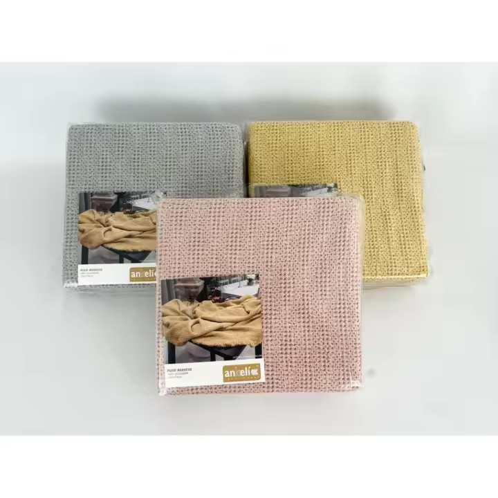 Ankelí, plaid multiusos Managua para decorar color mostaza (130 x 170 cm) - 1