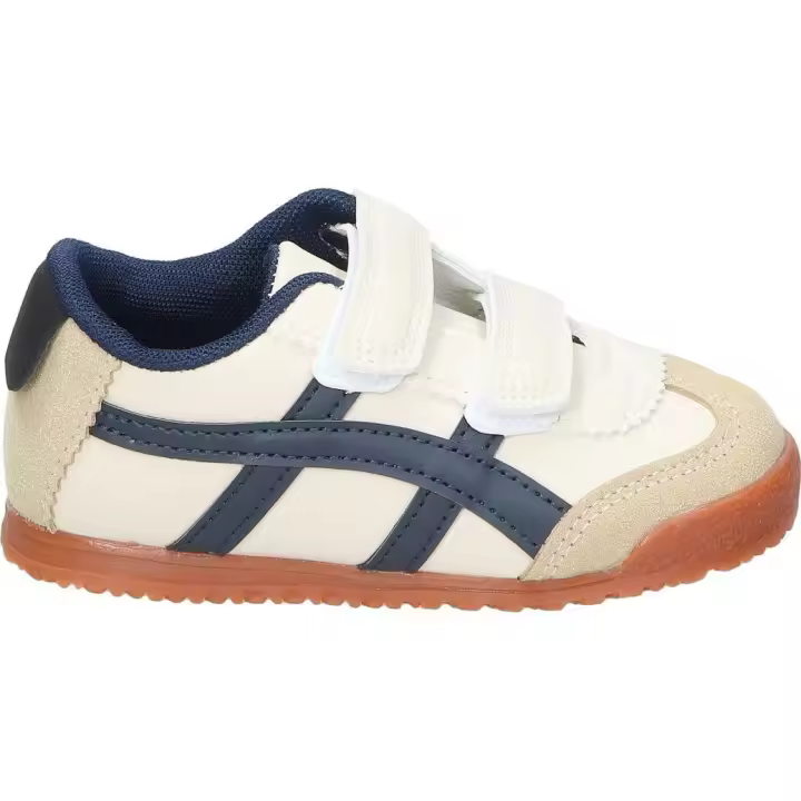 BUBBLE | Zapatilla Bubble para Niño – Deportivas Infantiles en Color Blanco con Detalles en Azul Marino y Beige – Zapatillas con Velcro – Respetuosas con el Pie – Cómodas y Versátiles – Combinables – Modelo C1195 - 1