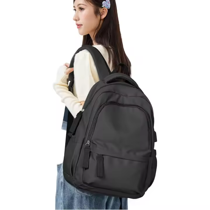 Mochila para computadora portátil, mochila para computadora portátil impermeable con bolso escolar de 14 pulgadas con carga USB - 1