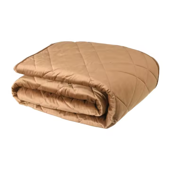 Vente-unique - Colcha de terciopelo acolchado - 220 x 225 cm - Camel - PRILIO - 1