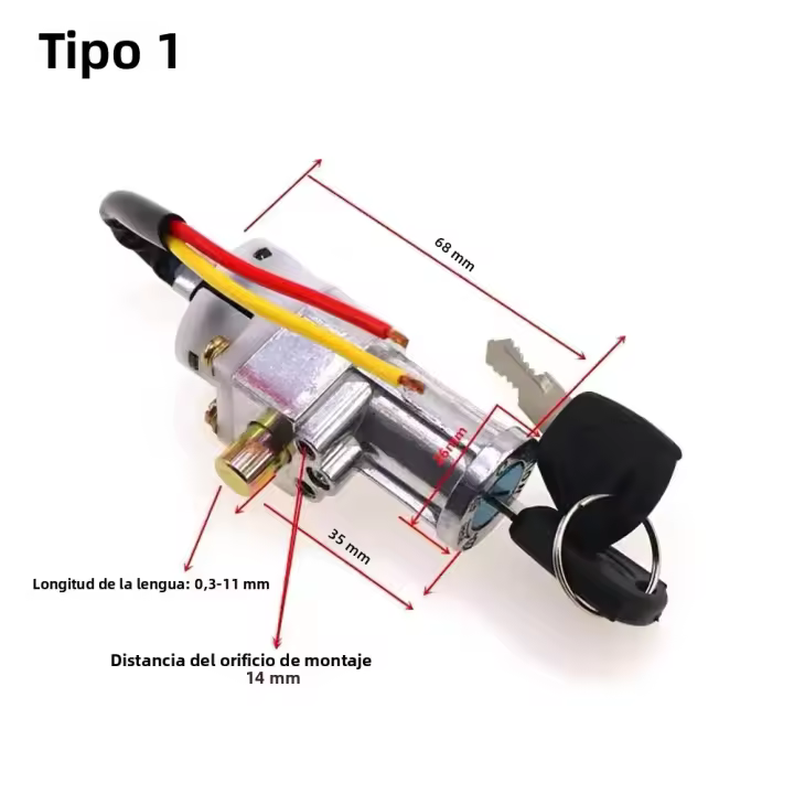 Cerradura De Batería Para Bicicleta Eléctrica Con 2 Llaves Encendido Y Apagado Universal Para Scooter Y Motocicleta Accesorios De Alta Performance - 1