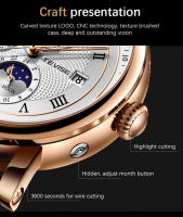 Reloj Mécanico Para Hombre TEVISE 2025 Resistantes Al Agua Con Fase Lunar Cuero De Lujo Automático De Marca Top Reloj De Pulsera - details 11