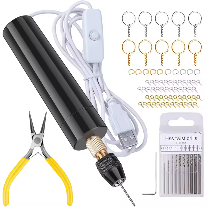 Kit De Herramientas Para Joyería Mini Taladro Eléctrico Portátil Y Portátil Mini Taladro De Cadena Para Resina Y Joyería Herramienta De Moldeo Metálico USB Poderado - 1