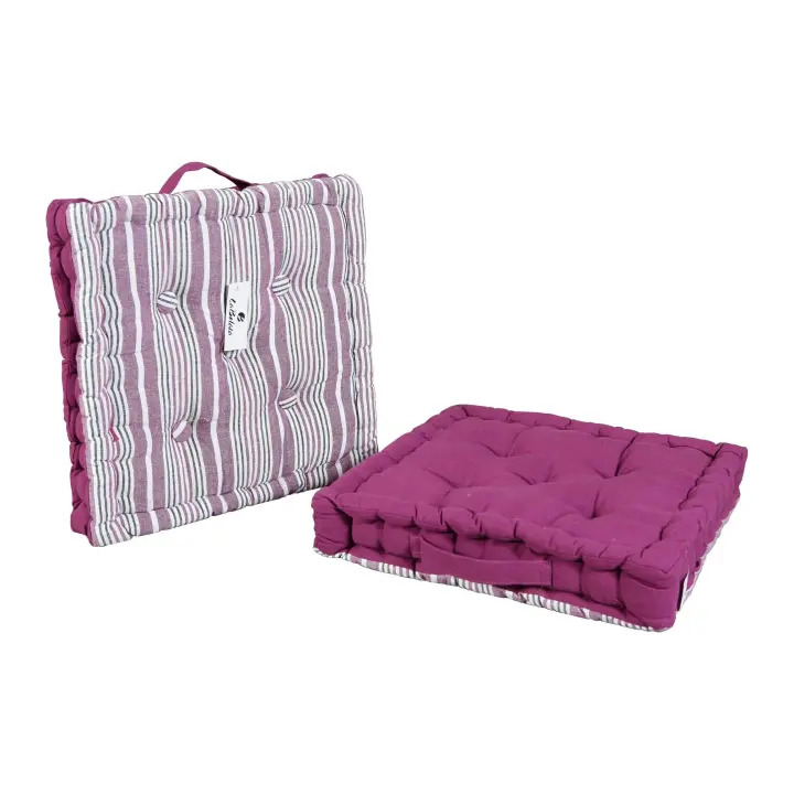 The Secret Home Set de 4 Cojines para Suelo Acolchados - Decoración Hogar - Algodón 100% - Relleno de Poliéster - Ideal para Sillas de Cocina, Comedor, Jardín - 1