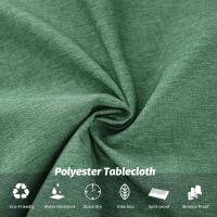 Mantel Redondo Resistente a Las Manchas Verde Φ150cm, Mantel Impermeable con Efecto de Lino de Poliéster para Mesa, Comedor, Restaurante (Verde, Φ150cm) - details 0
