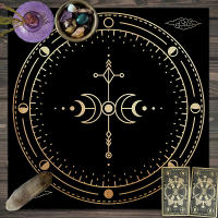 Mantel De Tela Para Cartas De Tarot 1pc Decoración De Juego De Cartas Pagan Con Fases De Luna Y Flores Estilo Pagan Para Atril Y Brujería - details 20