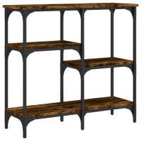 vidaXL Mesa consola madera de ingeniería 80x29x75 cm Negro, Roble Sonoma, Roble ahumado Mesa de sofá Mesa de Entrada para Salón Consola de Entrada Mueble Recibidor Mesita Mesa auxiliar Salon - details 4