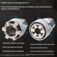 Adaptador De Llave Universal Ajustable 3/8 Pulgada 10-19mm Para Tornillos Y Tornillos De Cabeza Hexagonal Herramienta De Choque - details 7