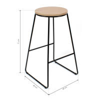 The Secret Home Taburete de Madera y Metal - Alto 71 Cm - Asiento Extra para el Hogar - details 2