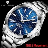 Reloj Mecánico Para Hombre PAGANI DESIGN Japón NH35 Cristal De Zafiro Resistente Al Agua 100M Acero Inoxidable Con Seguro Plegable Marcadores Arábigos - details 0
