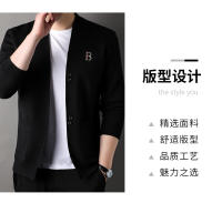 Chaqueta De Punto Para Hombre Lujo Con Bordado Exquisite En Color Sólido Abrigo Casual De Otoño E Invierno De Marca - details 4