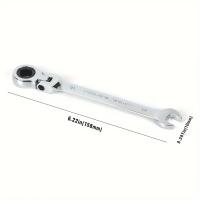 Juego De Llaves De Encaje Ratchet Con Cabeza Flexible 72 Dientes Acabado Brillante Herramienta Manual 10mm Para Reparación Y Mantenimiento - details 1
