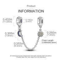 Nueva Cadena De Seguridad Platinada En Plata Con Encantos De Gato Rosa Luna Y Estrella De Silicona Para Pulseras Y Collares DIY Colorido - details 4