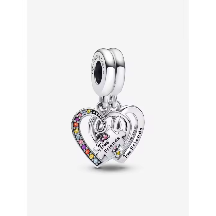 Pandora - Charm Colgante DE LA Amistad with Corazonesdivisibles y pieza de rompecabezas - Plata de Lei - 1