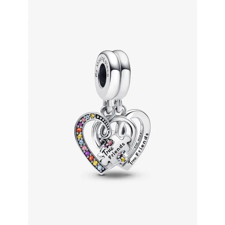 Pandora - Charm Colgante DE LA Amistad with Corazonesdivisibles y pieza de rompecabezas - Plata de Lei - 1