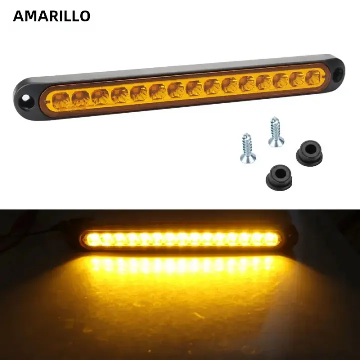 Barra De Luz Para Coche 15LEDs Universal Para Automóvil Camión SUV RV Luz De Freno Señal Lateral Indicador De Giro Advertencia Luz Trasera 12V 24V - 1