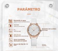 Reloj De Pulsera De Cuero Shengke Para Mujeres Moda Reloj De Bolsillo a Cuadros Resistente Al Agua Y Al Shock Blanco - details 10