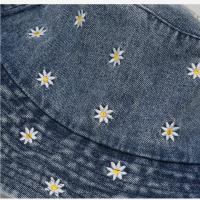 Gorro De Buho De Lino Para Mujer Con Bordado De Margarita Protección Solar Estilo Casual Hip Hop Sombrero De Verano Vintage - details 10