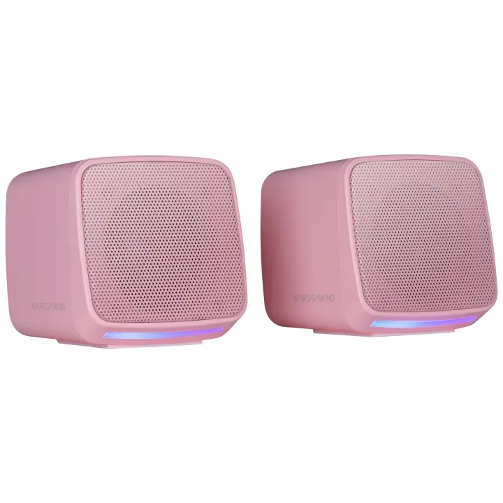 Mars Gaming MS-PRO, Altavoces Compactos 10W, Iluminación RGB Flow Dinámica, Altavoz PC con Caja de Control y Entrada Jack 3.5mm, Altavoces Gaming Compatibles con PC / Mac / Smart, Altavoces PC en Negro, Rosa o Blanco - 1