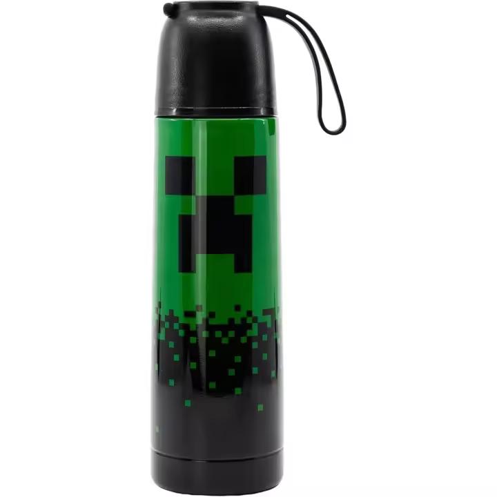 Termo de acero térmico Minecraft 495ml con vaso - 1