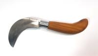 Navaja curva acero inoxidable Flores Cortes Tranchete de recolección fruta vendimia 100mm. Robusta y reforzada navaja curva  con mango de madera de cocobolo. - details 1
