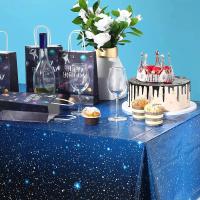 Mantel Espacial Estrellado Decoración De Fiesta Tema Galaxia Cubierta De Plástico Para Cumpleaños Mantel Rectangular Desechable - details 4
