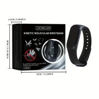1pc pulsera repelente de mosquitos unisex cómoda de usar, repelente de insectos físico y ultrasónico, no químico, para uso en casa y , 2 pilas de botón detalles 2