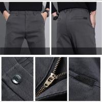 Nuevos Pantalones Casuales De Otoño E Invierno Para Hombre 2024 Estilo Recto Y Slim Pantalones Negros Grises Café Para Trabajo Y Ropa Masculina - details 2