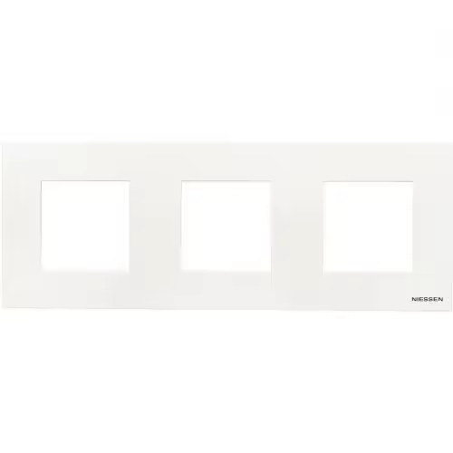 CABLEPELADO Marco compacto para 3 elemento Niessen Zenit | Marco de 3 elemento y bastidor | N2273BL | 85x227 mm | Apto para superficie y empotrar | Color Blanco | 3 Elementos - 1
