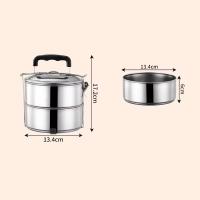Fiambrera con 2 Platos Acero inoxidable Porta alimentos, Cocinar o Calentar Comida al fuego Para Camping trabajo Pesca Viaje - Maxia Martket - details 5