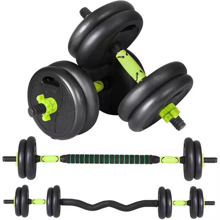 Pesas Ajustables 10-15 KG, Pesas y Mancuernas Kit con Pesas Barra Recta y Curva, Agarre Antideslizante, Juego de Mancuernas, Mancuernas, Mancuernas Ajustables para Gimnasio en Casa - 1