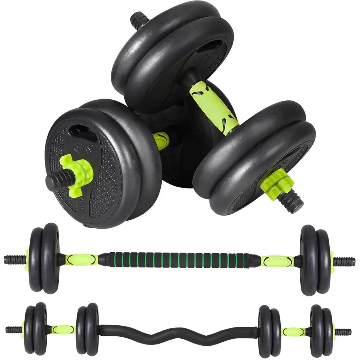 Pesas Ajustables 10-15 KG, Pesas y Mancuernas Kit con Pesas Barra Recta y Curva, Agarre Antideslizante, Juego de Mancuernas, Mancuernas, Mancuernas Ajustables para Gimnasio en Casa - 1