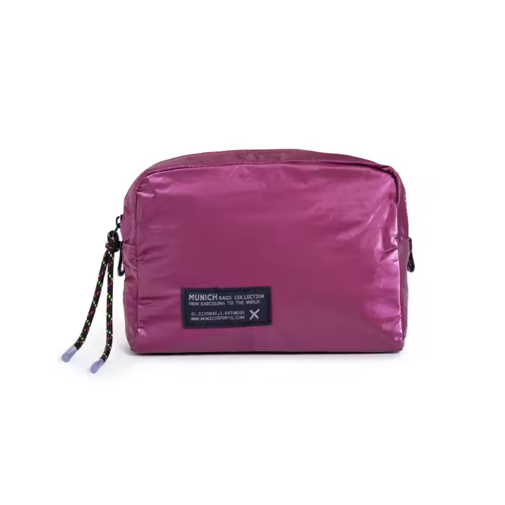 Neceser Munich rosa efecto brillante un compartimento mujer - 1