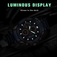 Reloj De Pulsera De Lujo Para Hombre WWOOR En Acero Inoxidable Y Oro Resistente Al Agua Y Shock Con Cronógrafo Y Luz Nocturna - details 8