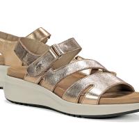 Sandalias planas de Mujer FLUCHOS F1478 CAVA SANDALIA TIRA VELCRO LAMINADO CAVA 35068 25V - details 2