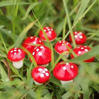 Set De 10 Miniatura De Hongo Artificial 2cm Para Jardín Fairy Decoraciones De Resina Con Palos Para Manualidades Y Adornos Del Hogar - details 1