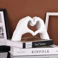 Estatua De Arte Moderno 1pc Decoración De Mano De Corazón Figura De Resina Para Personalizar El Hogar Tamaño 12x30x18cm - details 4