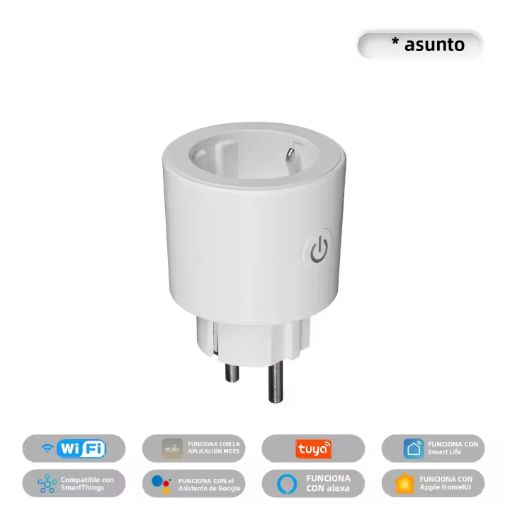 Enchufe Inteligente MOES Tuya Smart Matter Plug 16A Con Monitor De Consumo De Energía Y Control Remoto Compatible Con Apple Home Google Home Alexa Y Smartthings - 1