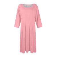 Vestido Largo De Manga Larga Para Mujer Casual Suéter Con Bolsillos Estilo Swing Suelto Cuello Redondo Color Sólido Vestido Robe - details 32