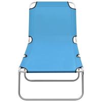 vidaXL Tumbona plegable de acero con recubrimiento polvo Gris, Taupé, Azul Sillas de Exterior Ideal para jardín, playa, piscina, terraza Tumbona Piscina Tumbonas Playa Tumbonas Jardín Exterior - details 3