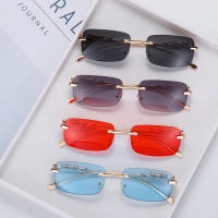 Gafas De Sol Rectangulares Sin Montura Para Hombres Y Mujeres Con Decoración De Cheetah Lente Marino UV400 Antirreflejo Retro Moda Protección Ocular Para Conducción Y Actividades Al Aire Libre - details 3