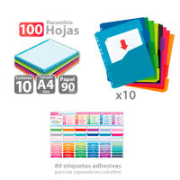 Office Box Carpeta & Block A4 Colorline en Polipropileno con Cierre de Gomas - details 1