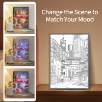 Lámpara De Noche LED Anime Vistas De Ciudad Bonitas Con Pintura HD Fosa Estrecha USB Con Enchufe Dimmer Decoración Romántica Para El Hogar - details 4