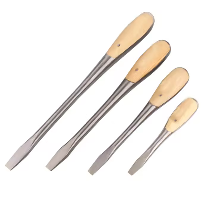 Destornillador Plancha Con Mango De Madera Resistente One Piece Herramientas De Reparación De Máquinas Y Hogar Tamaño 6/8/10/12 Pulgadas - 1