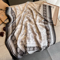 Pañuelo De Seda Lujo Para Mujer 180x90cm Esponjoso Y Suave Para Verano Bolero De Playa Estilo Bandana Fashion Para Damas - details 11